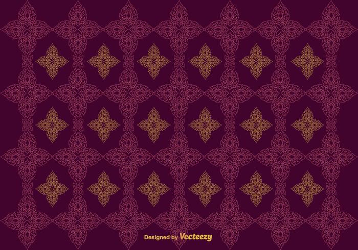 Free Marroon Floral Thai Pattern Vector