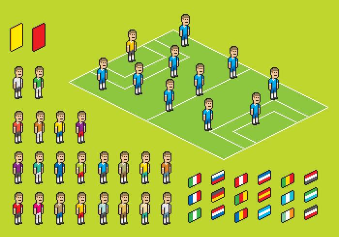 Pixel Jugadores De Fútbol Jugador vector