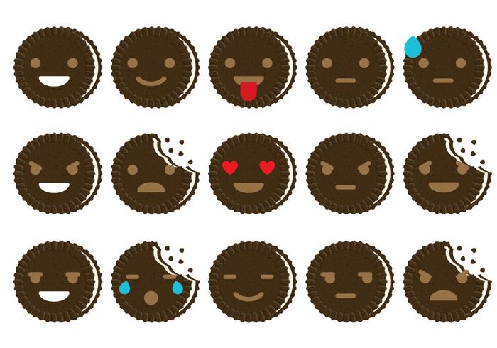 Oreo Emoticon Vectors