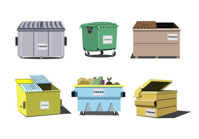 Isolated Dumpster Vector Set