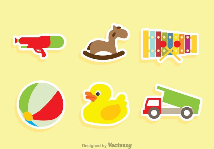 Children Toys Sticker Vectors