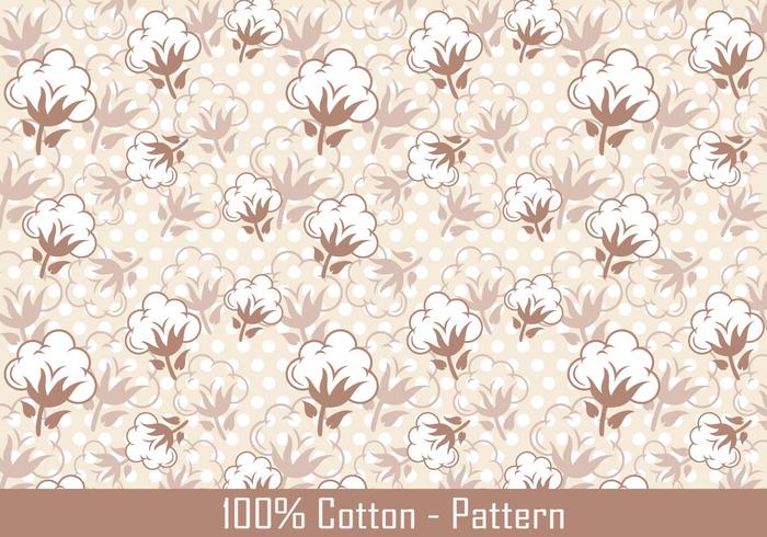 Vector Cotton Plant Pattern