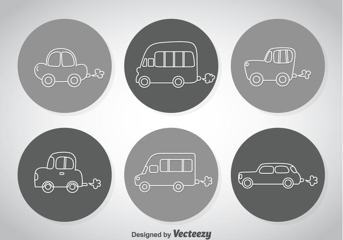 Iconos de Line Cars vector