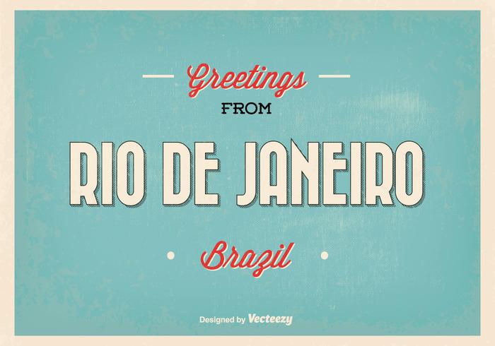 Retro Rio de Janeiro Greeting Illustration vector