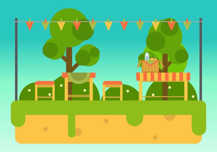 Free Family Picnic Vector Illustrations 4