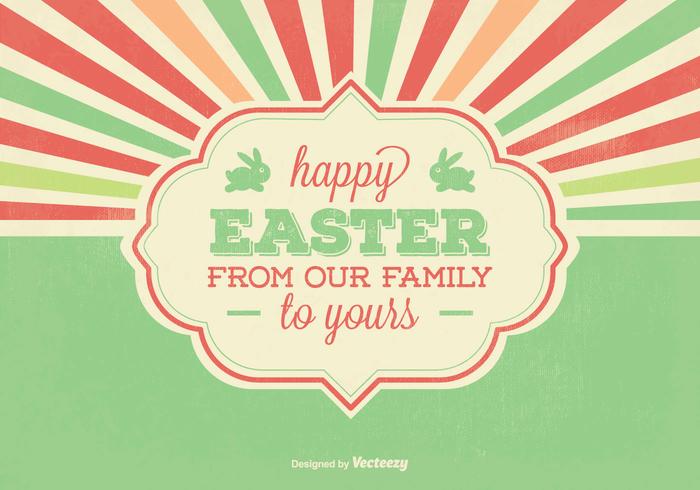 Retro Sunburst Style Easter Illustration Retro Sunburst Style Easter Illustration