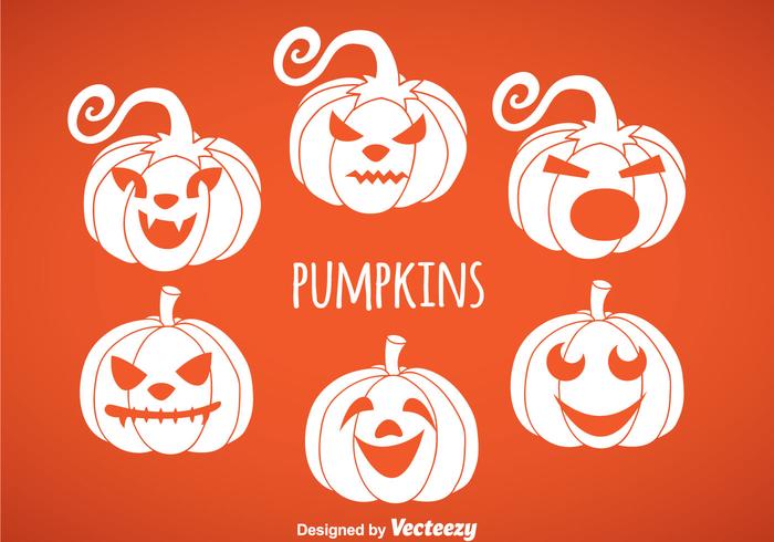 Pumpkin White Icon Vectors