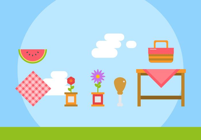 Free Family Picnic Vector Illustrations 3