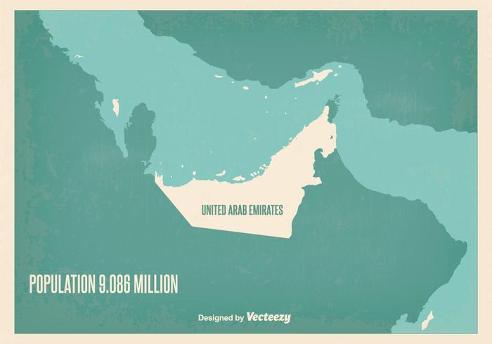 Vintage UAE Map Illustration Vintage UAE Map Illustration