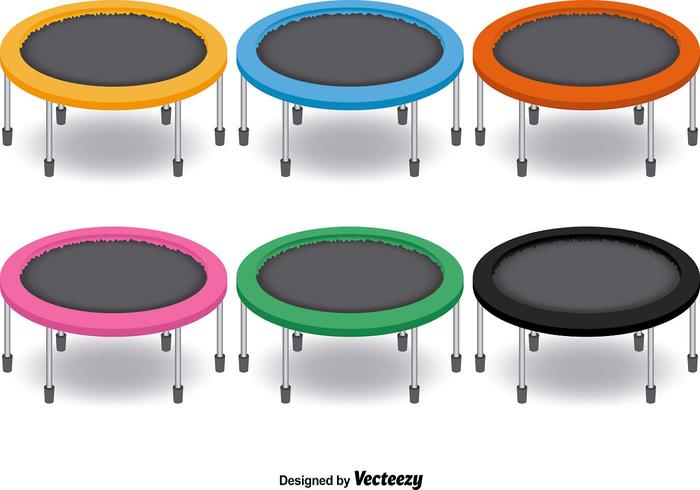 6 Trampoline Vector Set