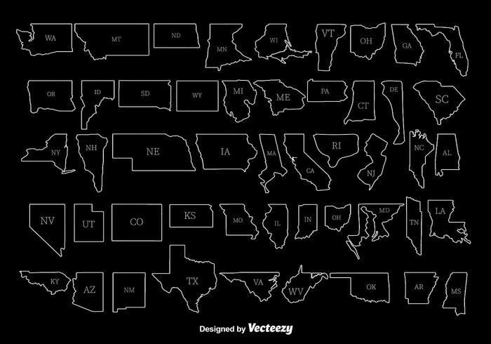 White State Outlines Vectors