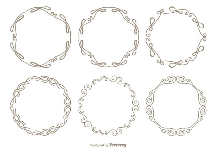 Cute Hand Drawn Style Frame Set vector