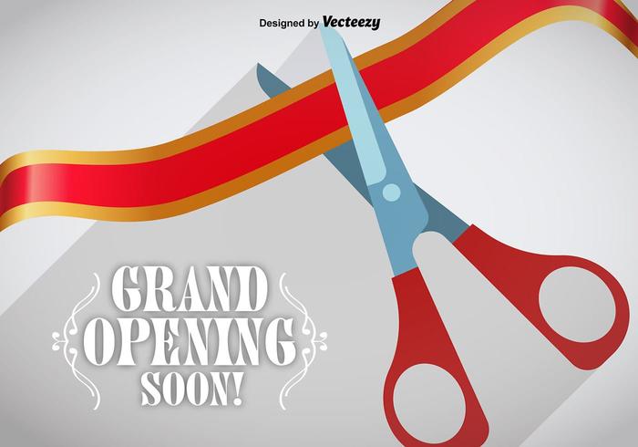 Grand Opening Ribbon Cutting Vector