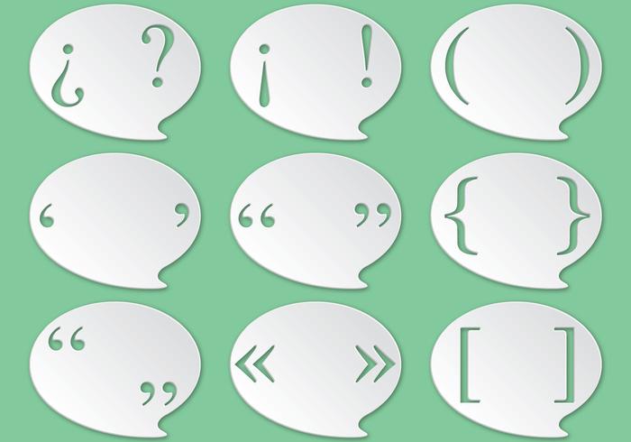 Punctuation Marks Speech Bubble Vectors