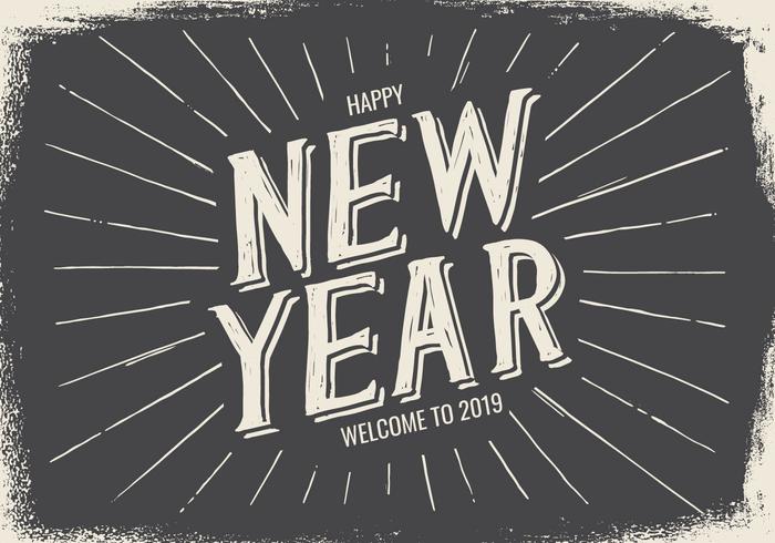 New Year Typographic Illustration vector