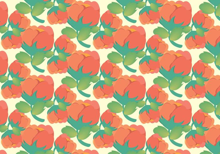 Free Pastel Cotton Plant Pattern Vector