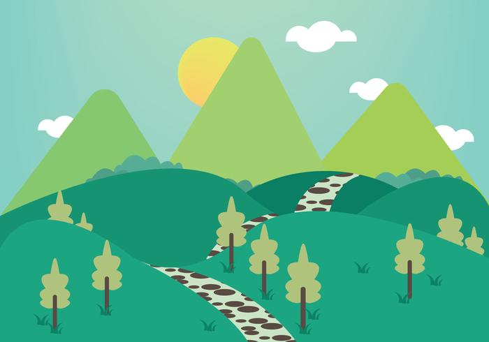 Free Stone Path Mountains Illustration Vector