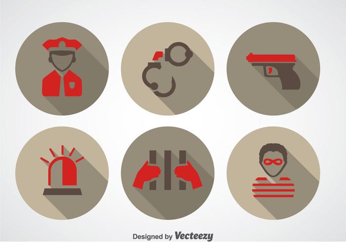 Police And Robber Icons vector