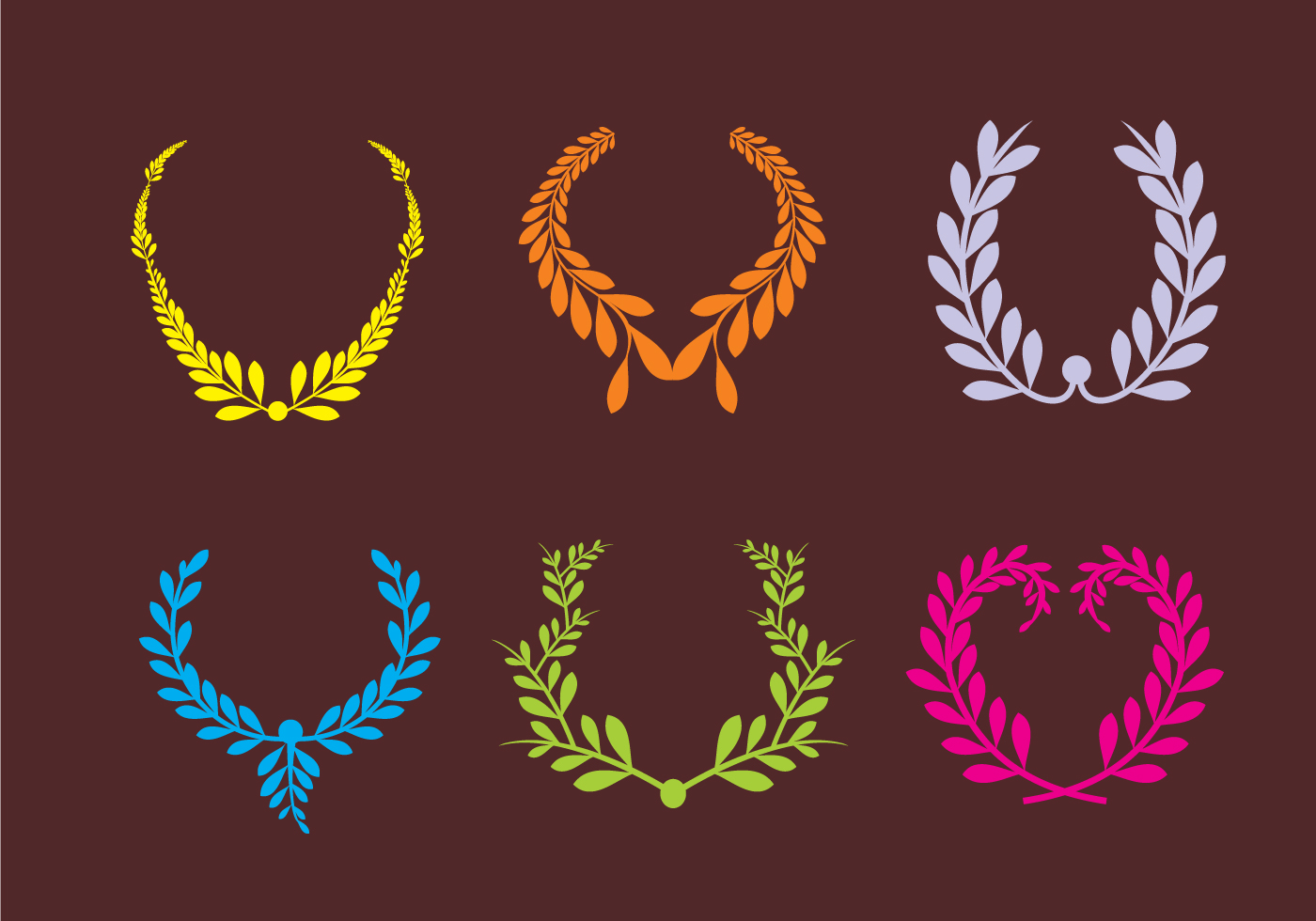 Colorful Olive Wreath Vectors - Download Free Vector Art, Stock