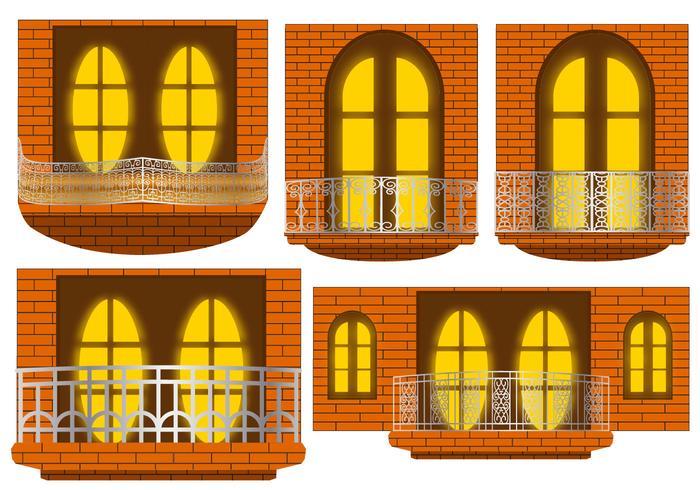 Balcony in the Night Vectors