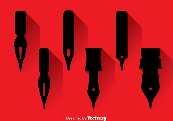 Pen Nib Black icons vector
