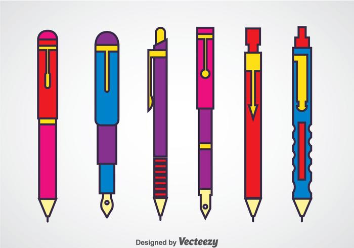 Pen And Mechanic Pencil Sets vector