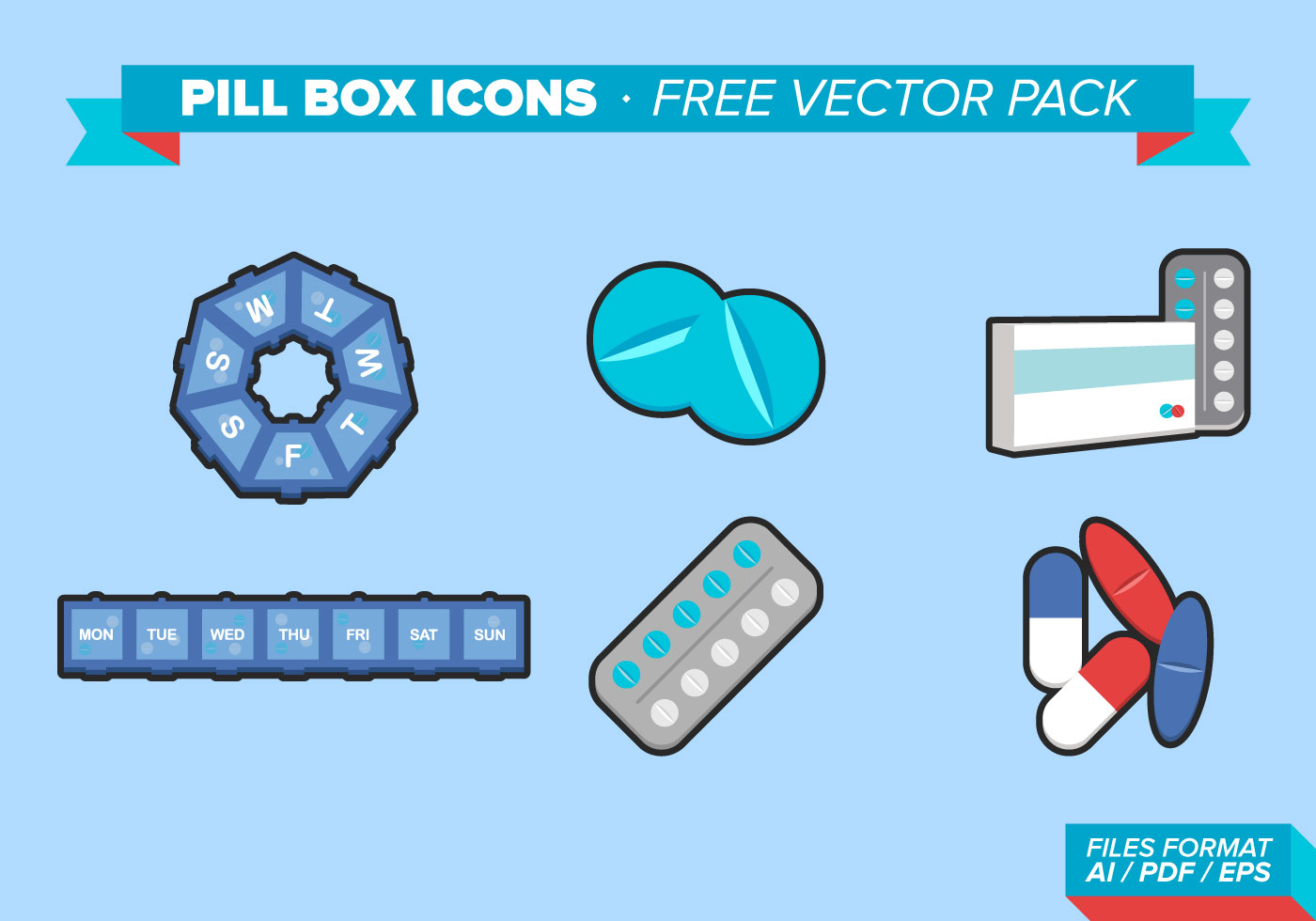 Download Pill Box Icons Free Vector Pack - Download Free Vectors ...