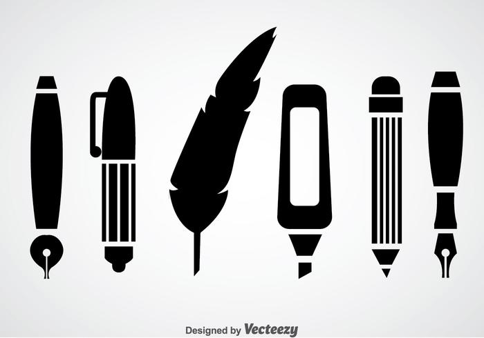 Vector Stationary Black Icons