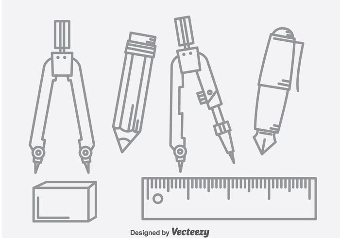 Stationary Outline Icons vector