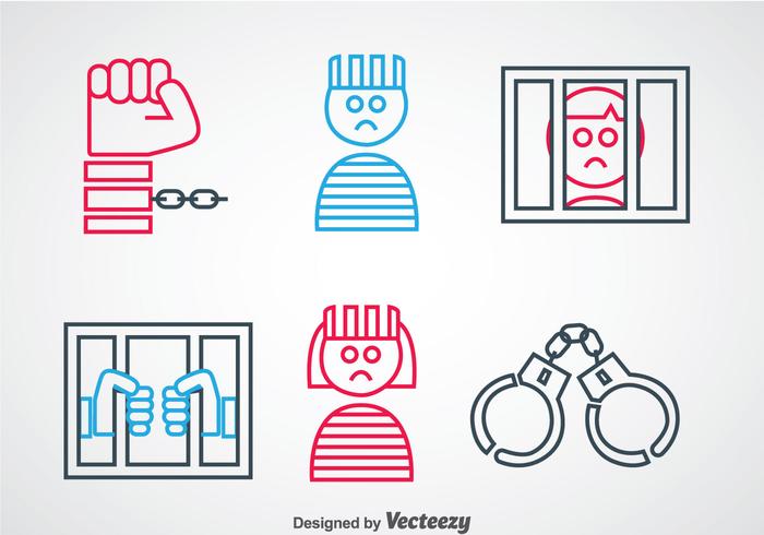 Robber Outline Icons vector