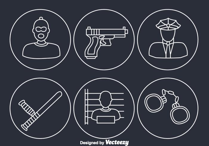 Criminal Element Icons vector