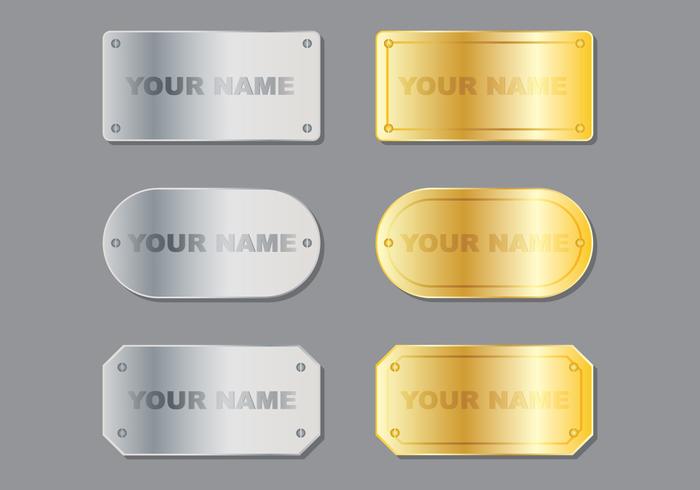 Metal Name Plate vector