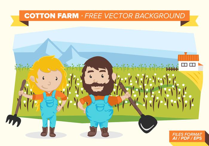 Cotton Farm Free Vector Background Cotton Farm Free Vector Background