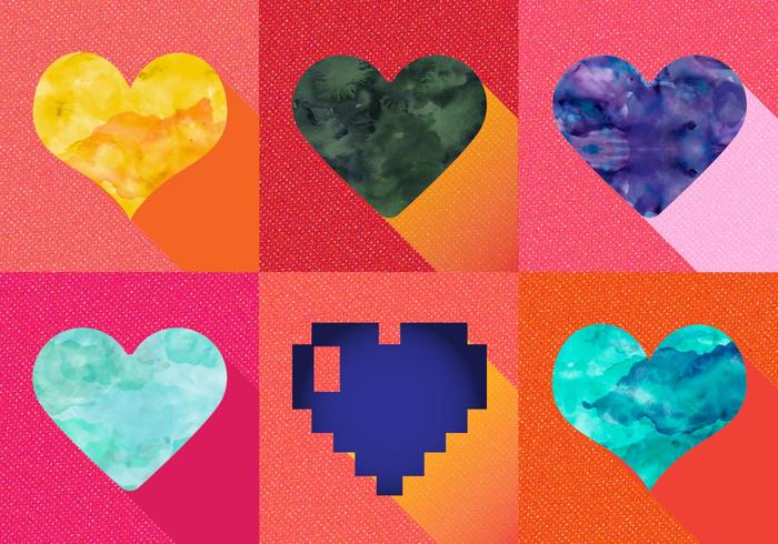 Watercolor Heart Vectors Watercolor Heart Vectors