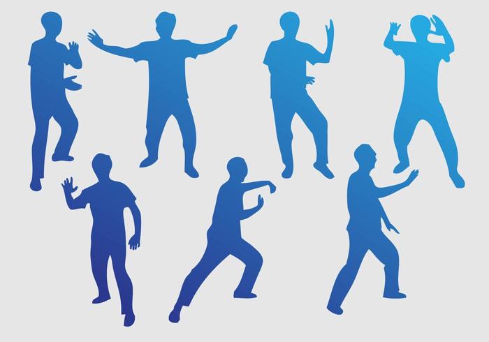 Tai Chi Silhouette Vectors