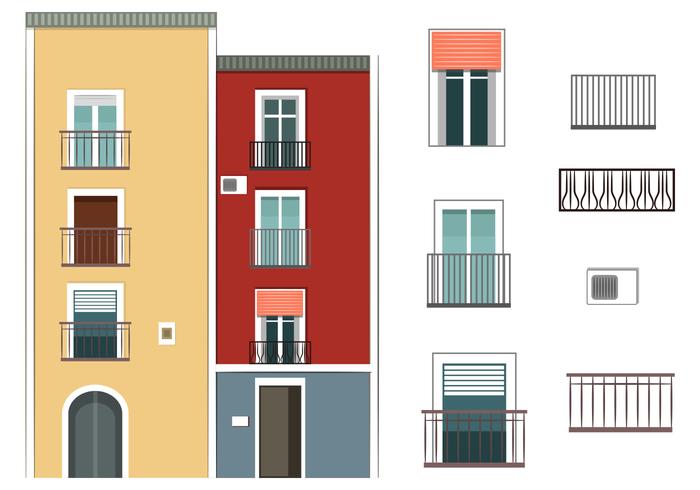 Colorful Building Vectors Colorful Building Vectors