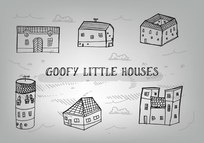 Free Hand Drawn Goofy Houses Vector Background