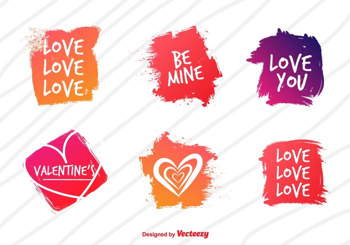 Watercolour Love Label Vectors Watercolour Love Label Vectors