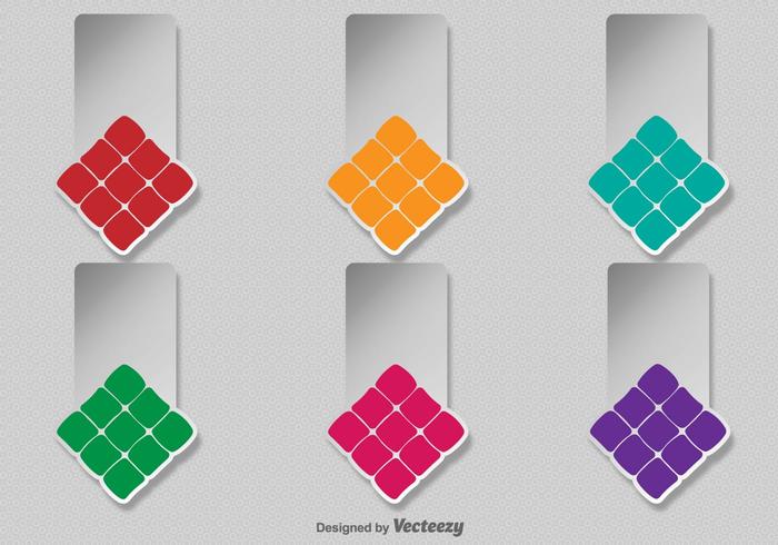 Ketupat Labels Template vector