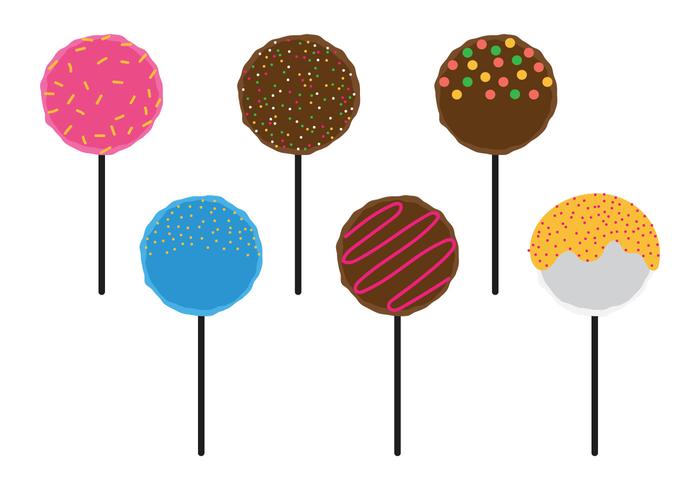 Cake Pops With Topping vector