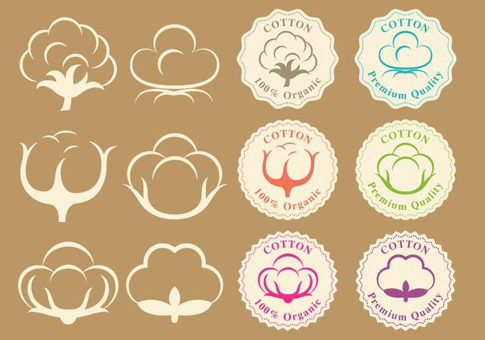 Cotton Logos And Badge Vectors