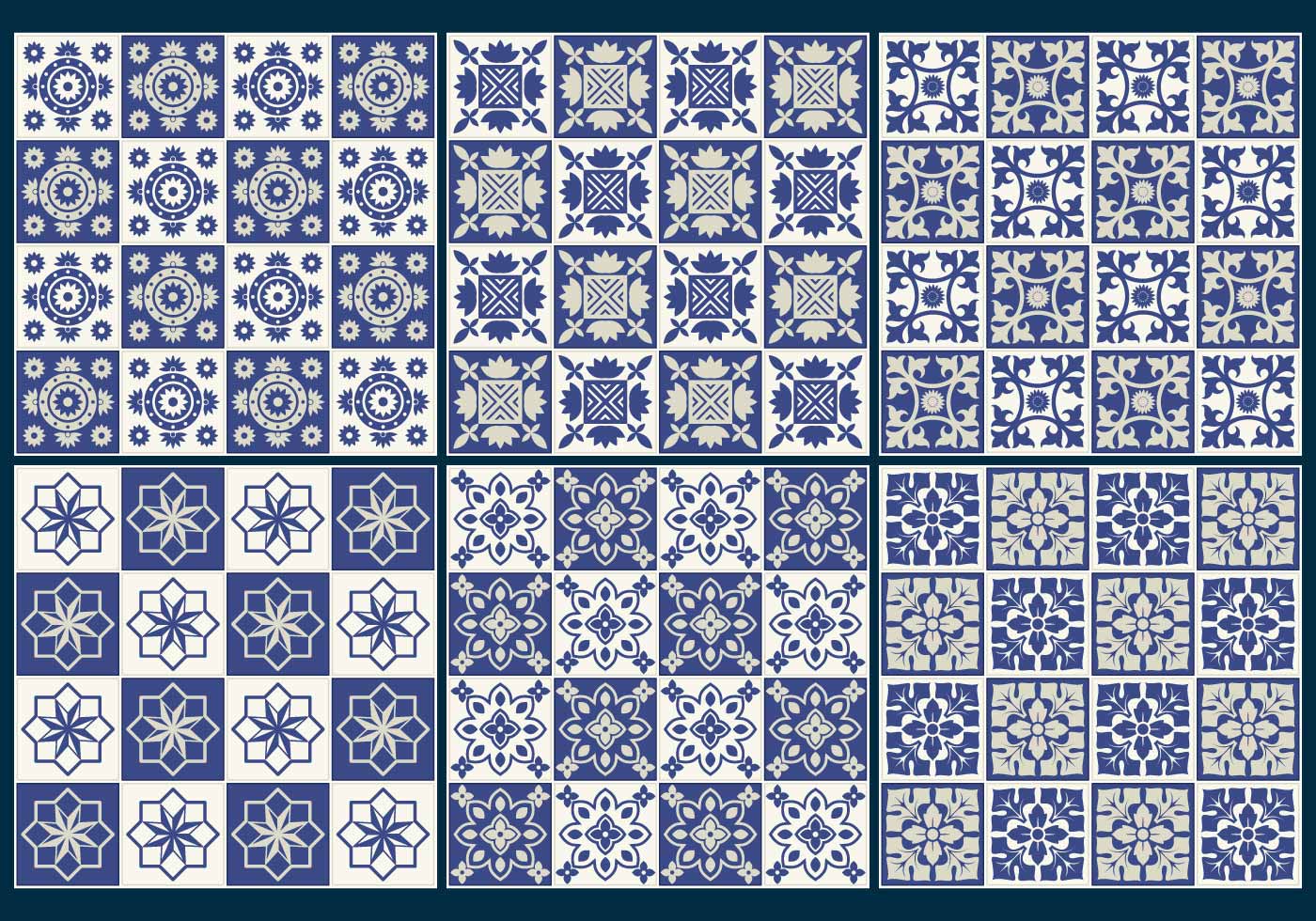 Blue Tiles Pattern Vectors Download Free Vector Art 