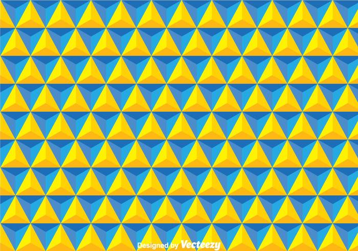 Fondo amarillo y azul de los triángulos vector