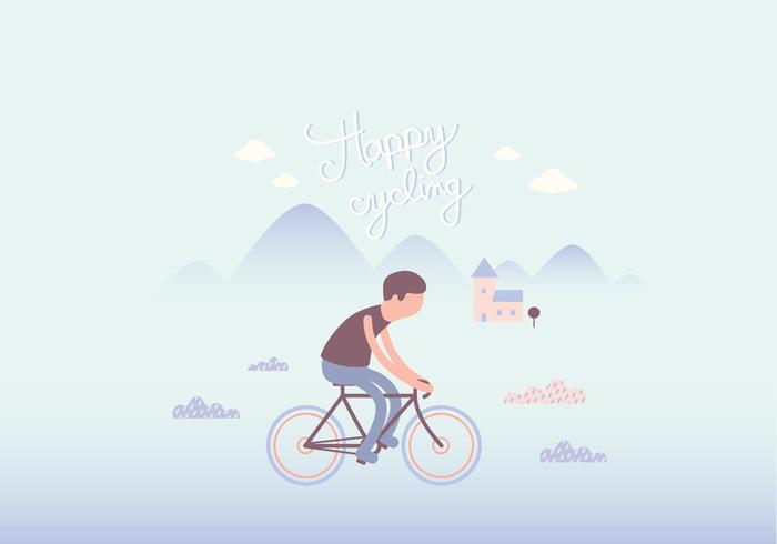 Cyclist illustration wallpaper vector