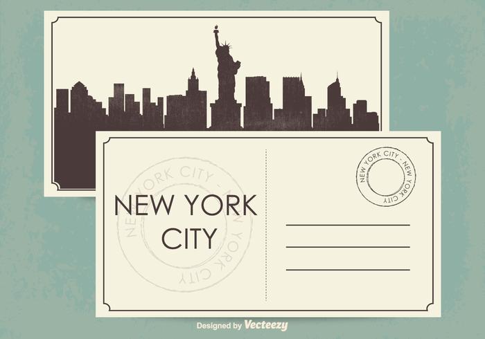 New York City Postcard Illustration vector