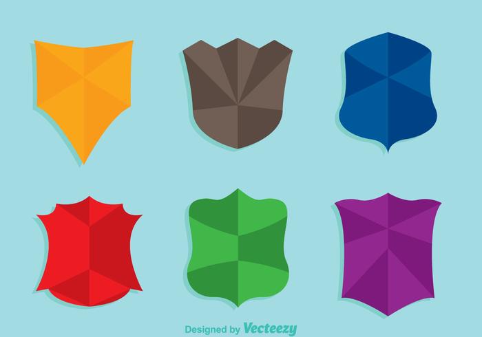 Shield Shape Colors Icons vector