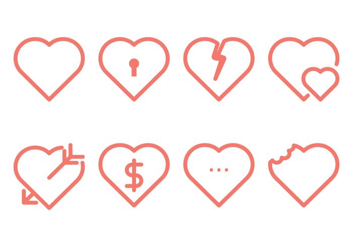 Heart Line Icon vector