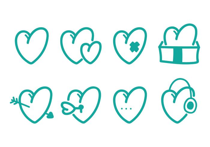 Heart Icon Set vector