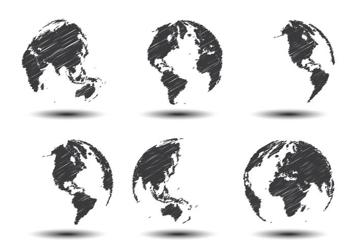 Sketch World Map Vectors