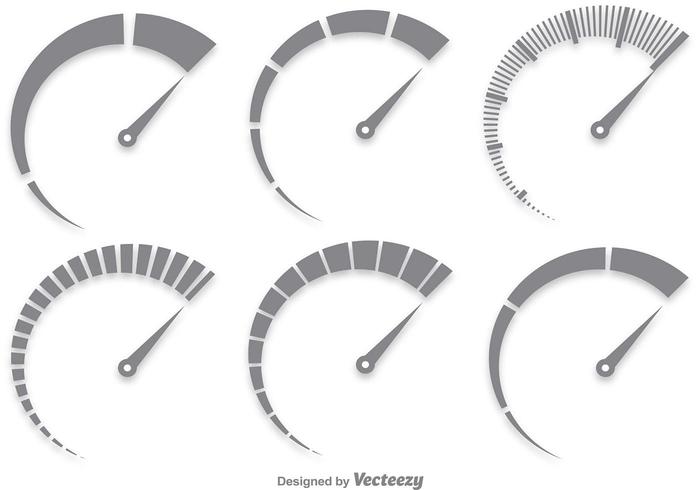 Gray Tachometer Vector Set